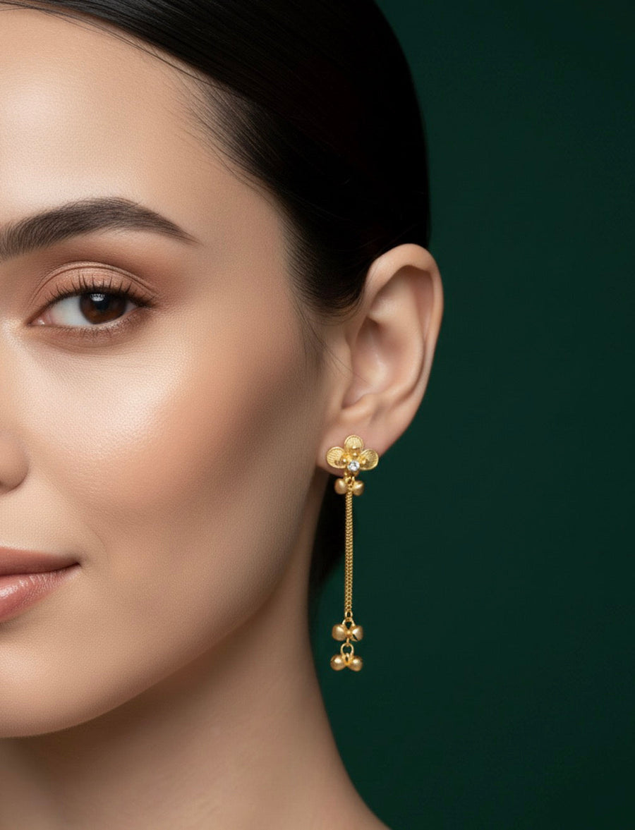 Women Gold Contemproary Long Chain Earing