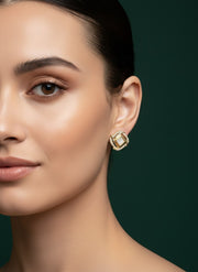 Beads & Stone Square Shaped Studs