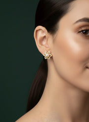 Beautiful Little Flower With Pearl Studs