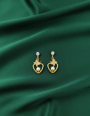 Fancy Diamond & Pearls Drop Earrings