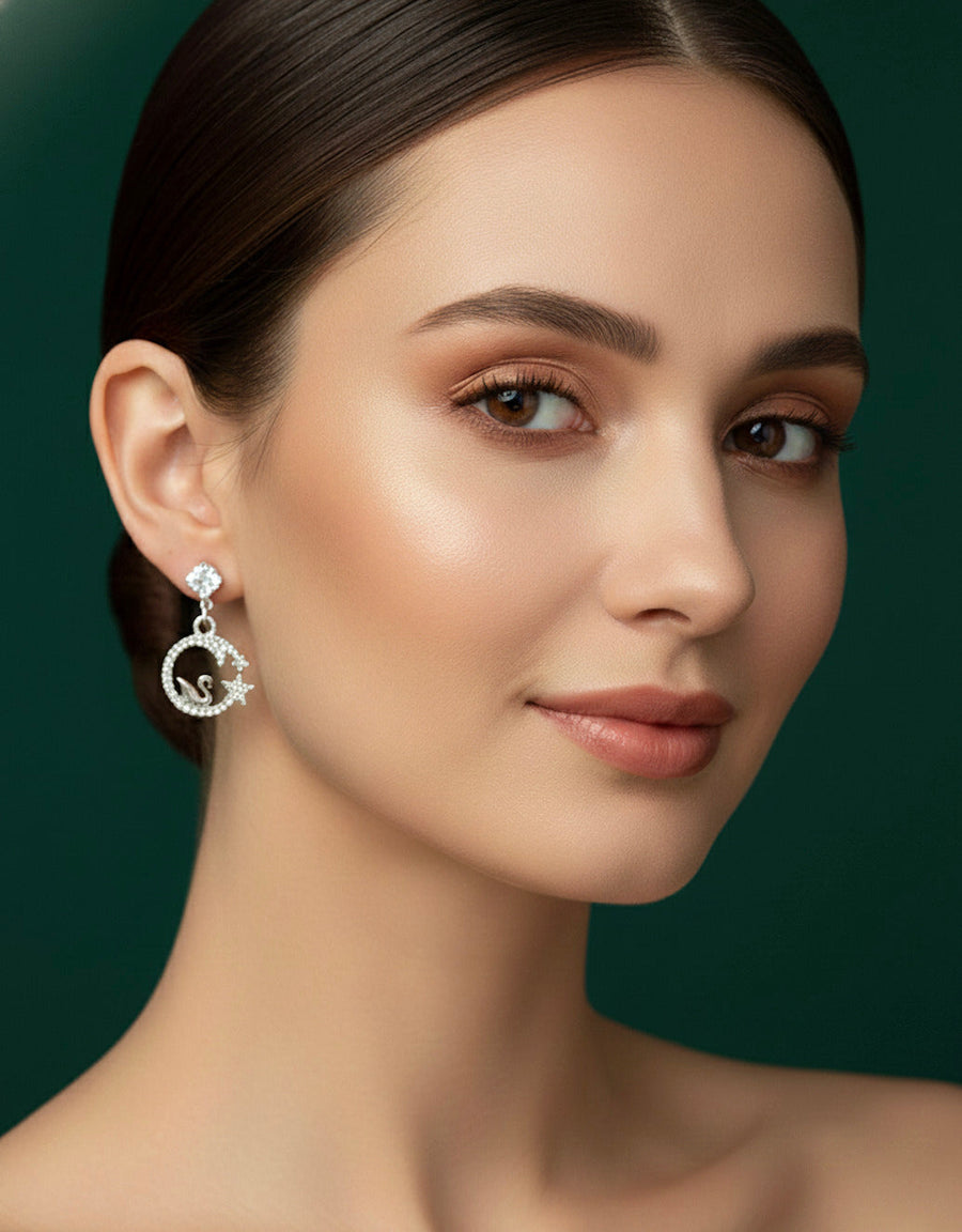Antique Design Diamond Drop Earrings