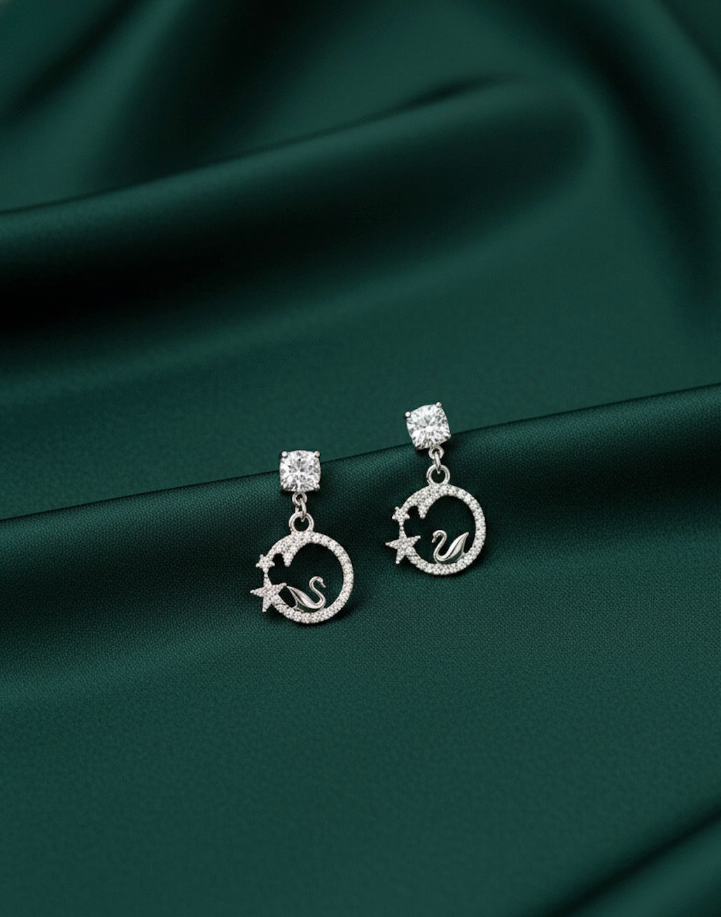 Antique Design Diamond Drop Earrings