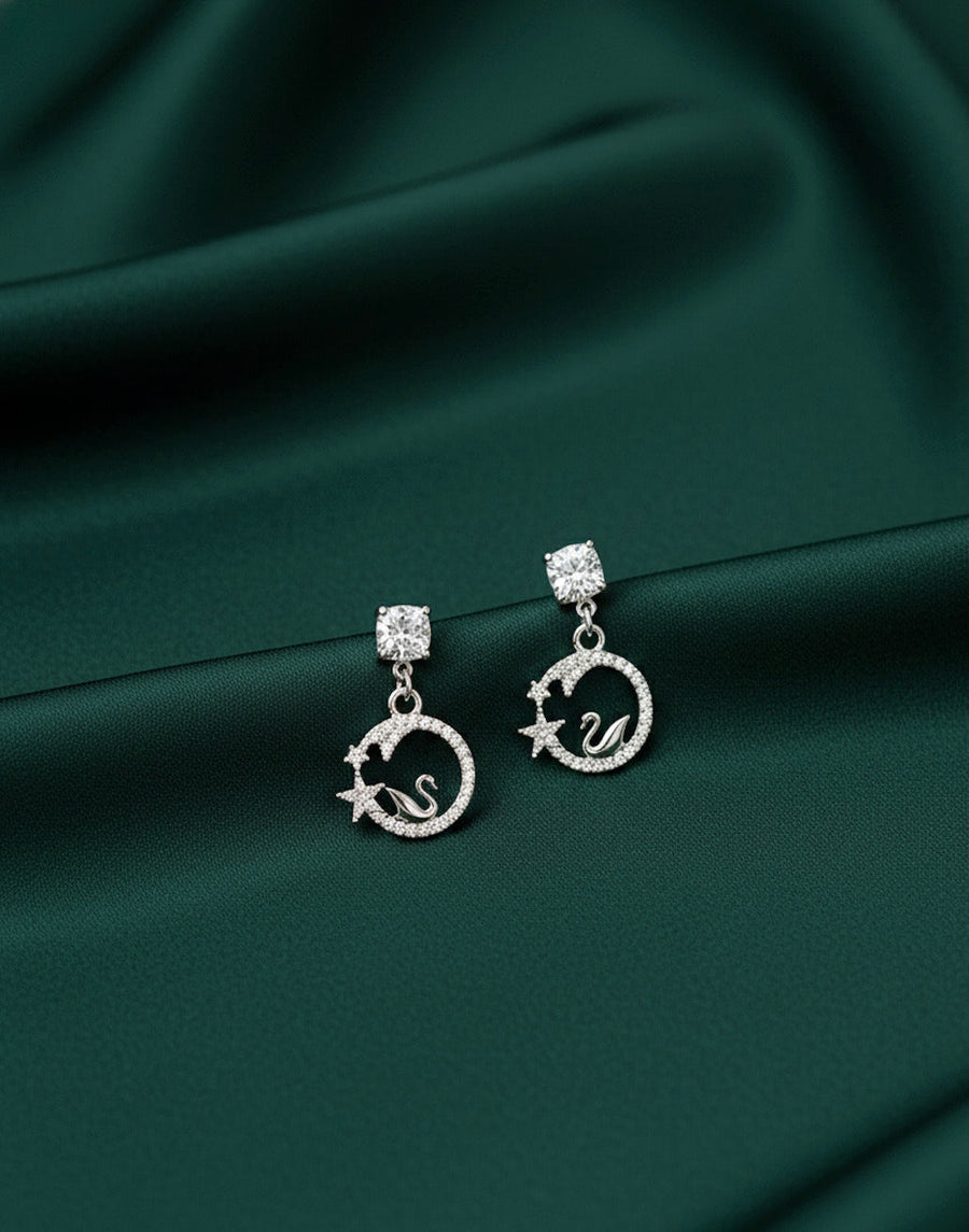 Antique Design Diamond Drop Earrings