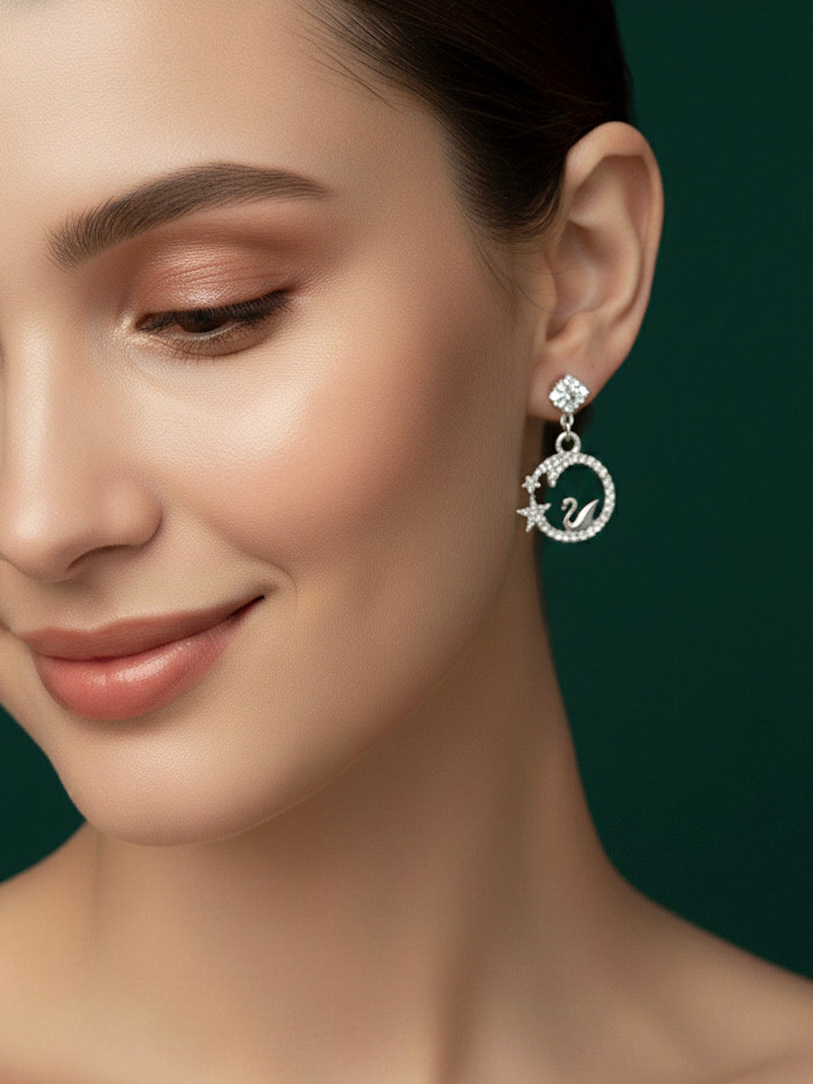 Antique Design Diamond Drop Earrings