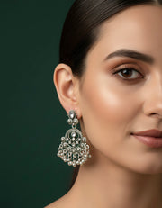 German silver plated ethnic earrings
