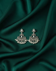 German silver plated ethnic earrings