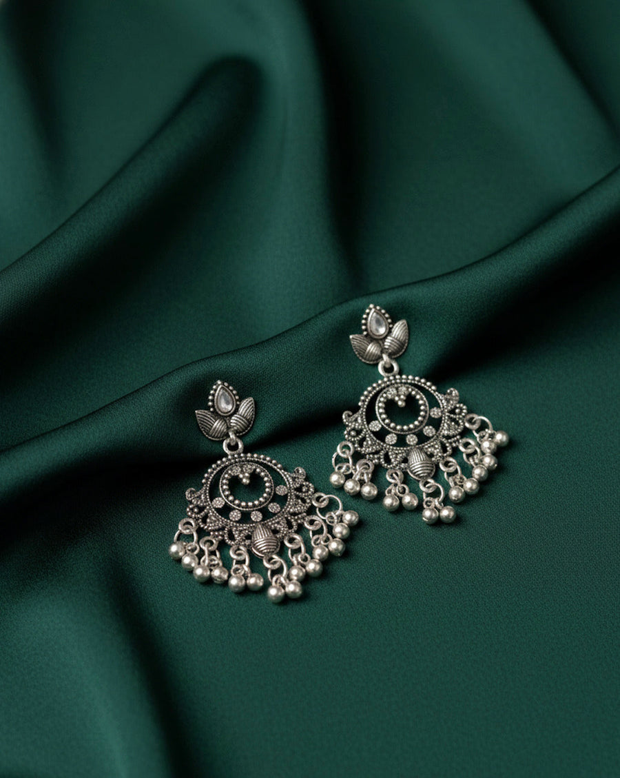 Women Oxidised Chandbali Earing