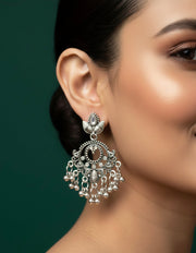 Women Oxidised Chandbali Earing