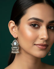 German silver plated ethnic earrings