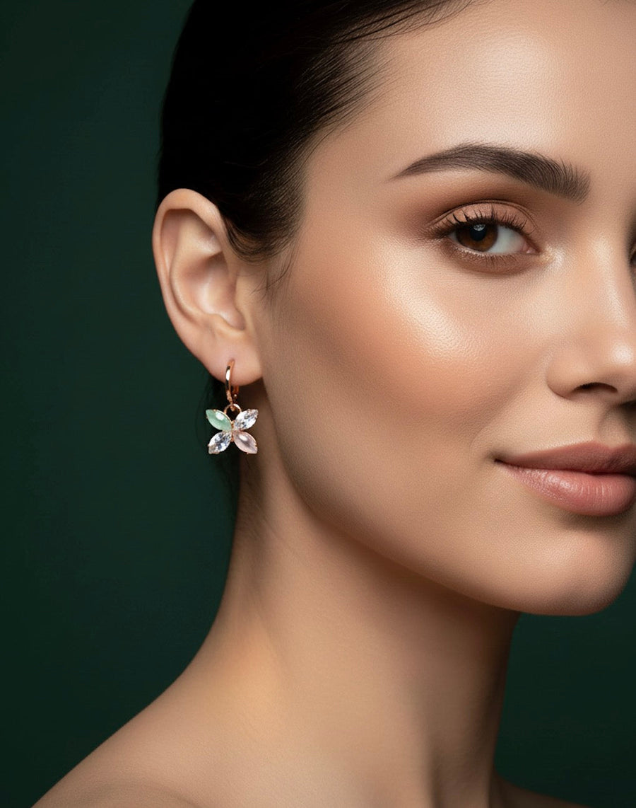 Fancy Mini Diamond Hoops