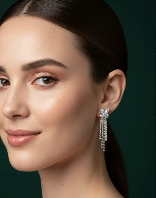 Beautiful Diamond Tassels Earrings