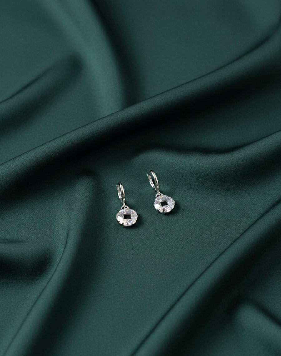 Silver Diamond Mini Hoops