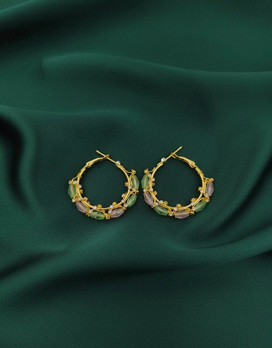 Artificial Multicolor Beaded Hoops