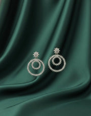 Silver Plated American Diamond Earrings
