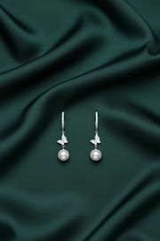 Beautiful Pearl with little Butterfly Earrings