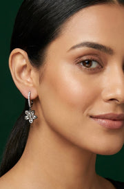 Silver-plated Flower Hoops