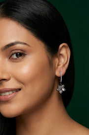 Silver-plated Flower Hoops