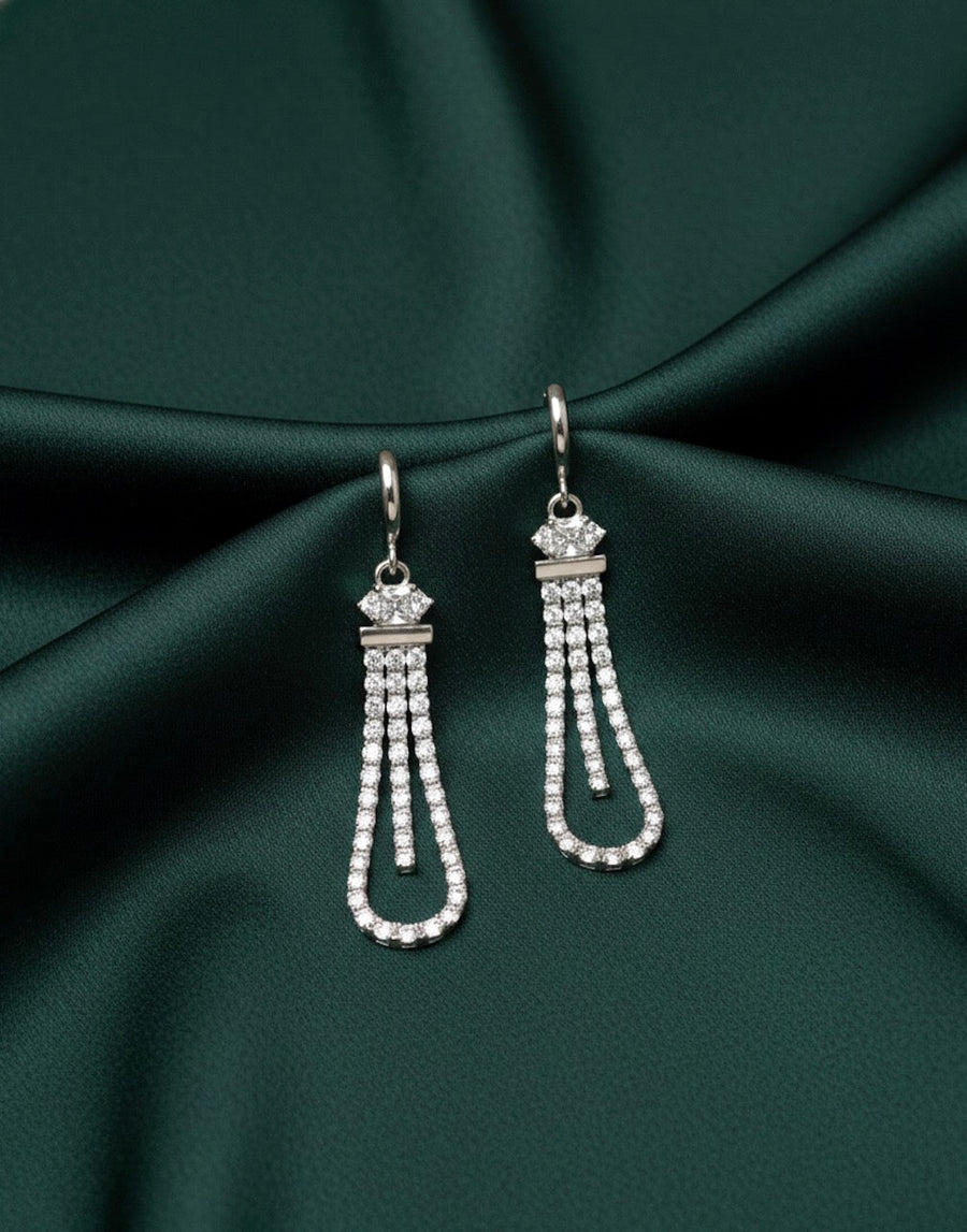 American Diamond Tassels Earrings