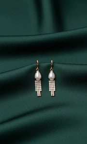 Rose Gold Pearl & Diamond Tassels