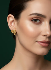 Golden Fancy Bow Style Studs