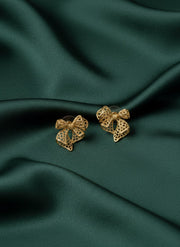 Golden Fancy Bow Style Studs