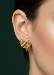 Golden Fancy Bow Style Studs