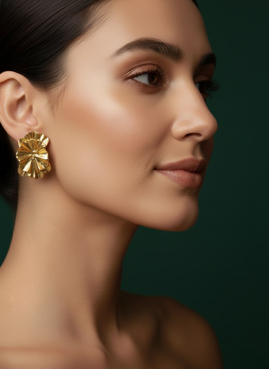 Contemporary Style Flower Pattern Earrings