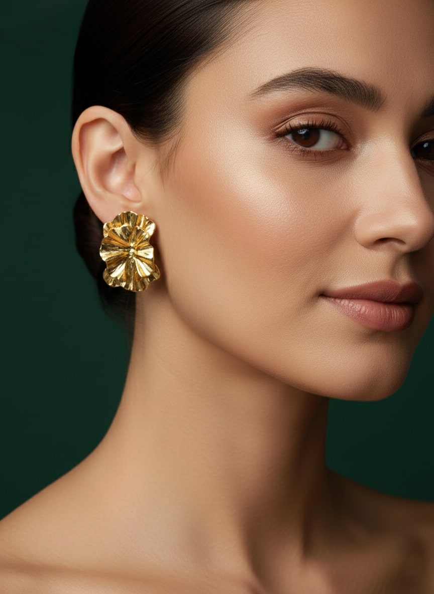 Contemporary Style Flower Pattern Earrings