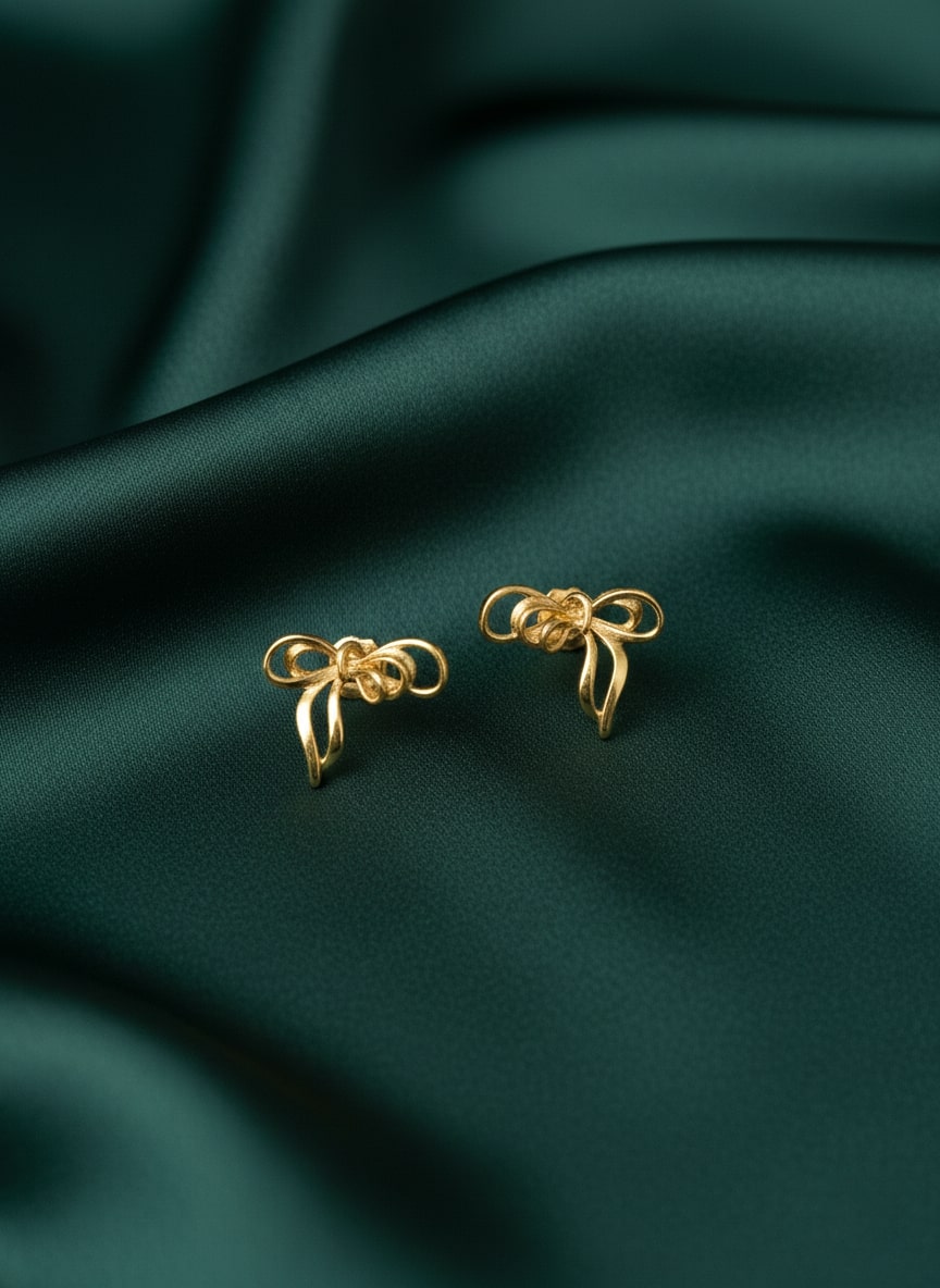 Beautiful Ribbon Bow Studs