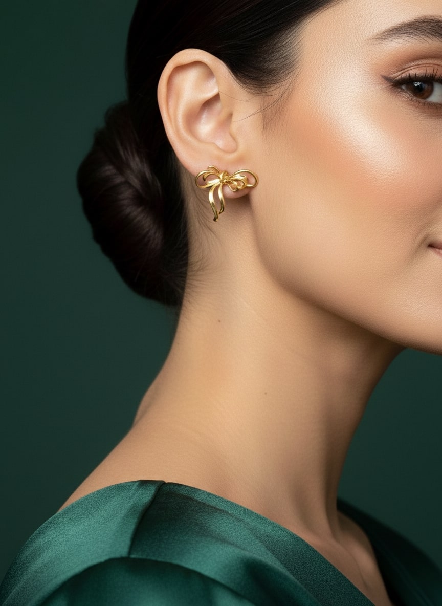 Beautiful Ribbon Bow Studs