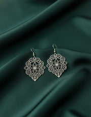 German silver plated ethnic earrings