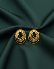 Gold Plated Round shaped Earrings