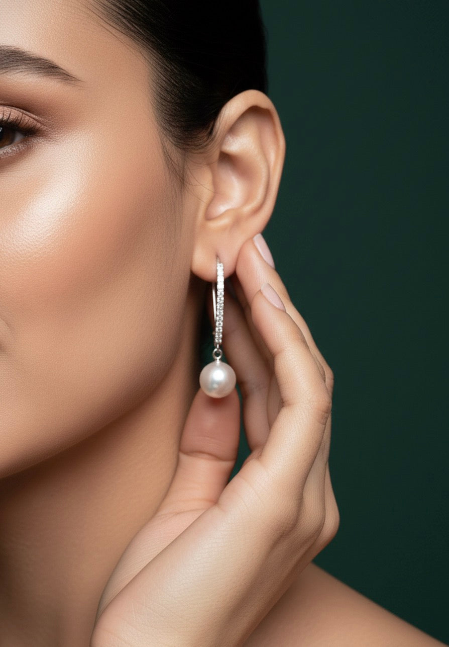 Stylish Diamond Hoops