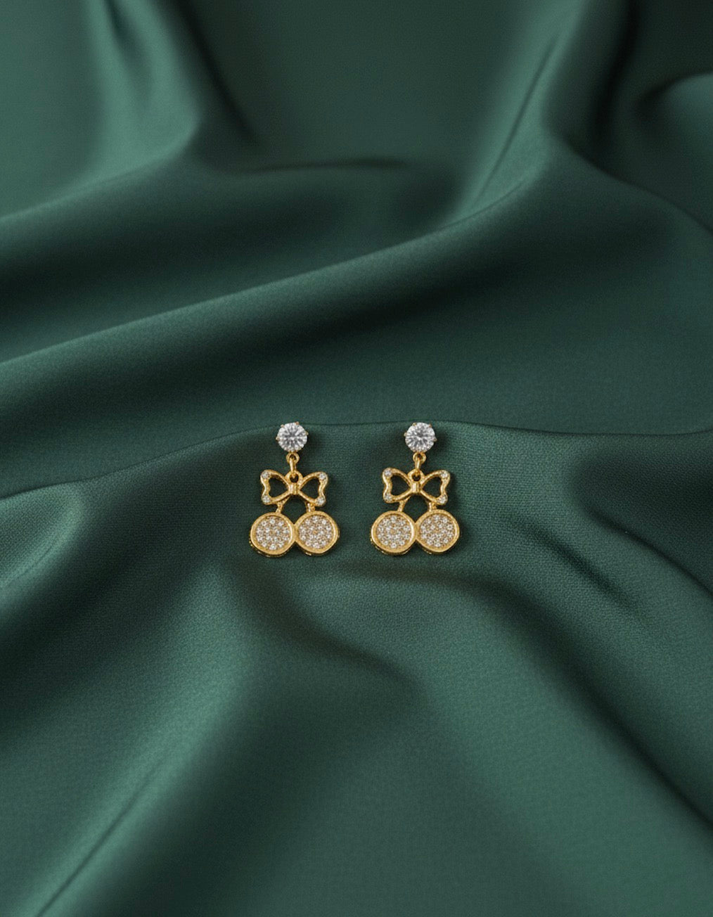 American Diamond Gold Plated Earrings