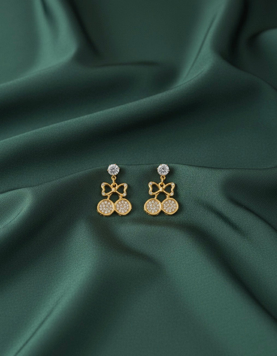 American Diamond Gold Plated Earrings