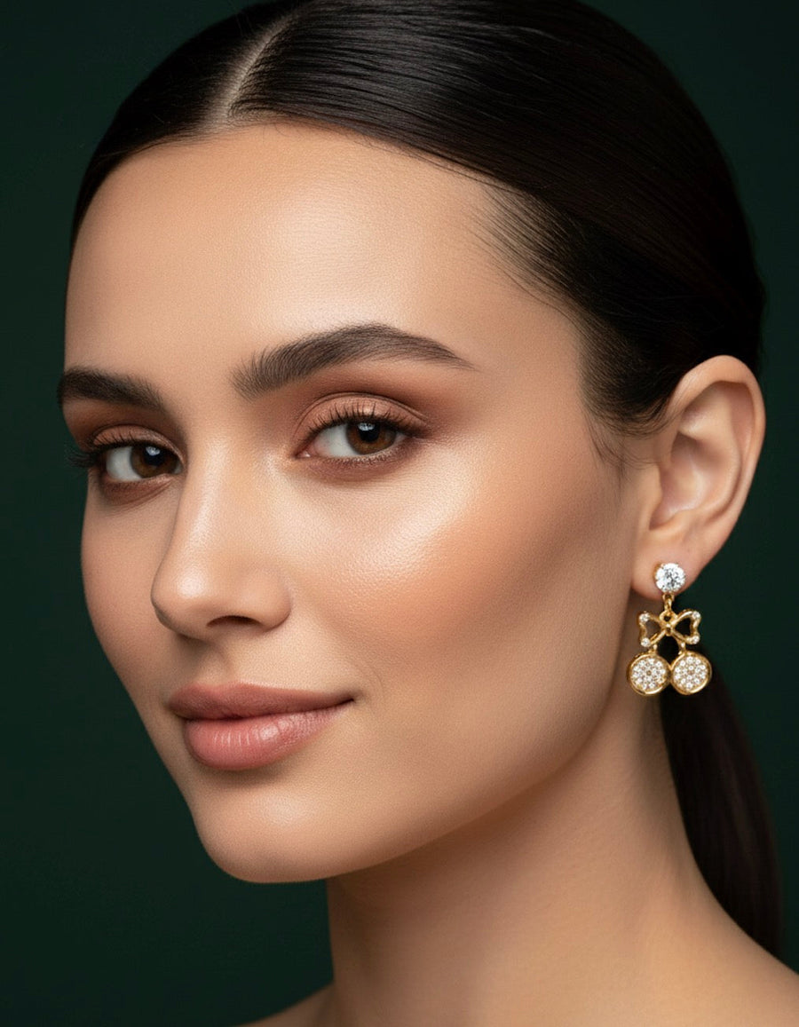 American Diamond Gold Plated Earrings