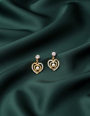 American Diamond Trendy Heart Earrings