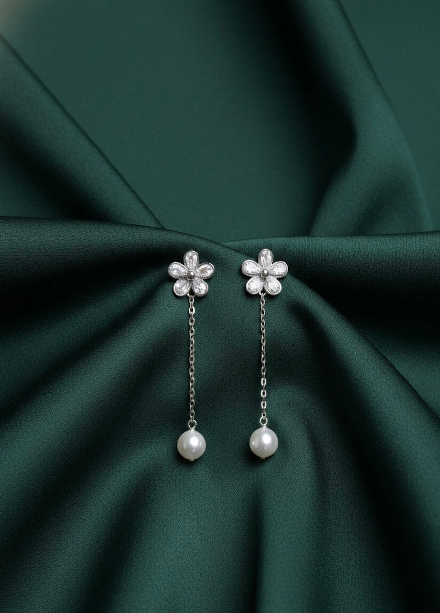 Silver Plated Tassels Earrings