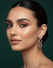 Rose Gold Korean Style Drop Earrings