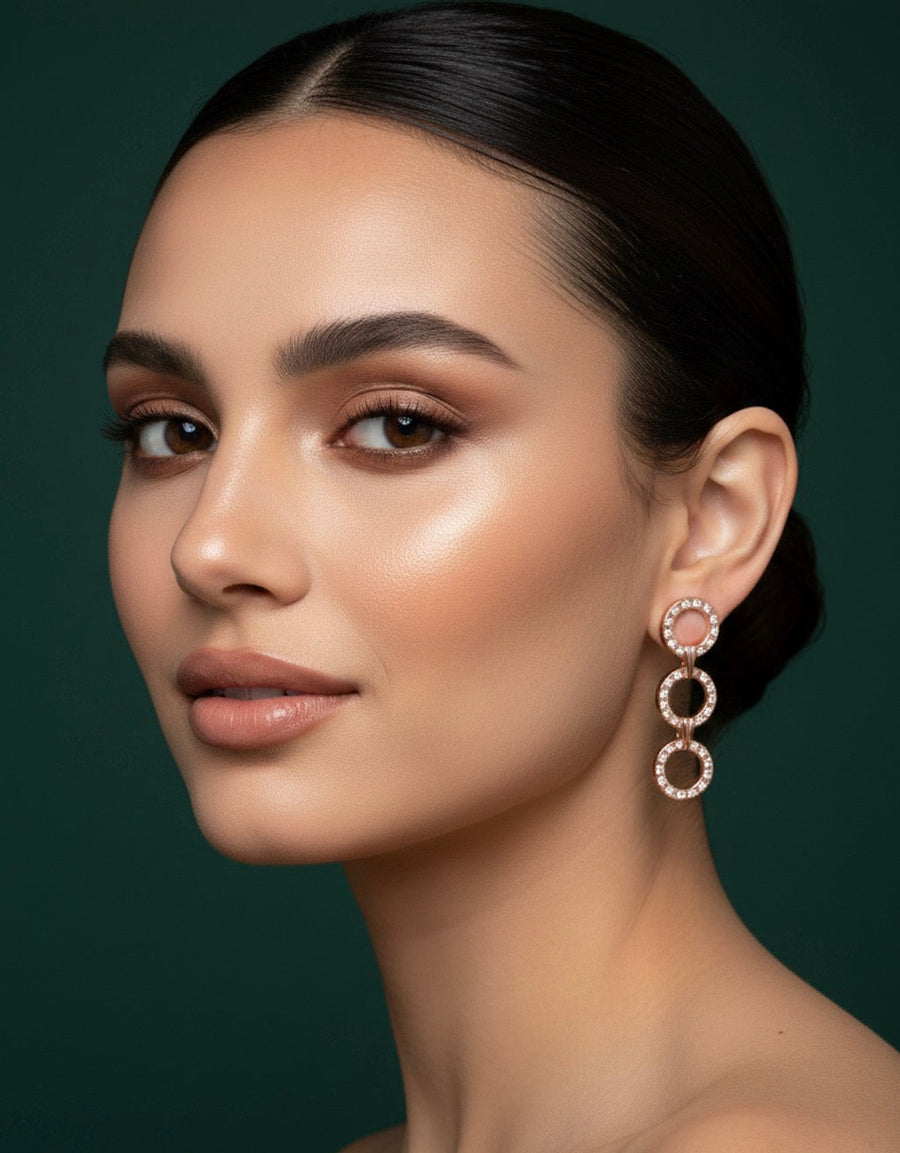 Rose Gold Korean Style Drop Earrings