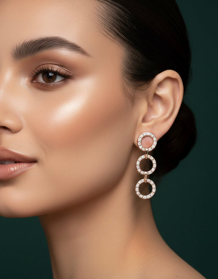 Rose Gold Korean Style Drop Earrings
