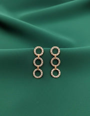 Rose Gold Korean Style Drop Earrings
