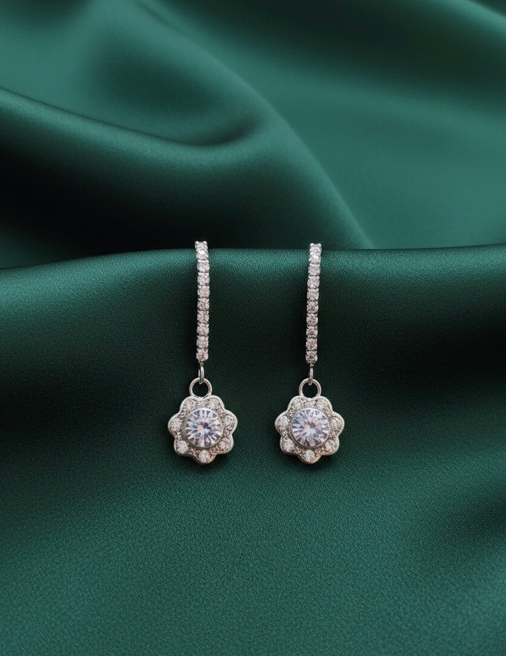 Trendy American Diamond Hoops