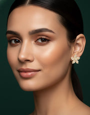 Fancy Beaded Flower Studs