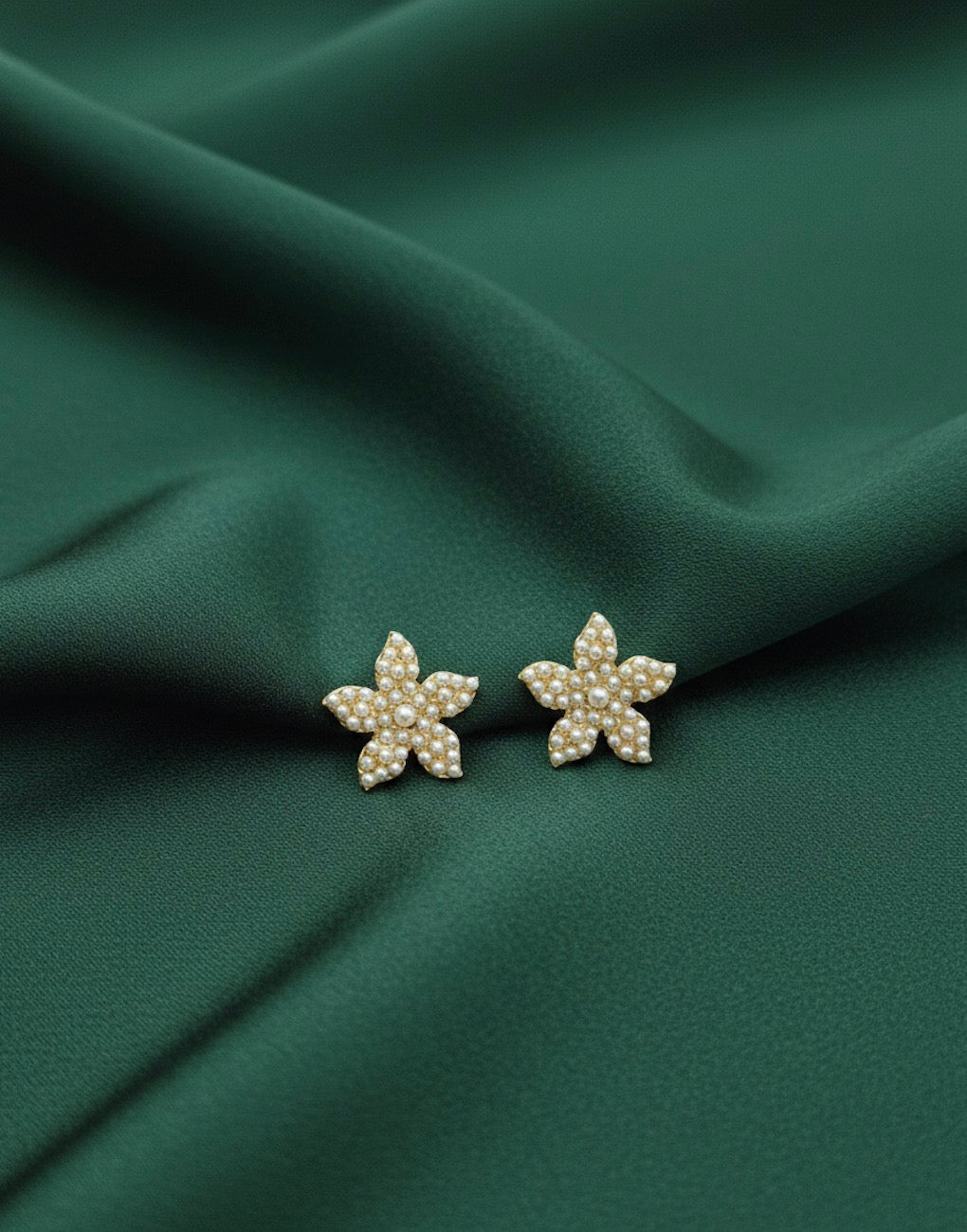 Fancy Beaded Flower Studs