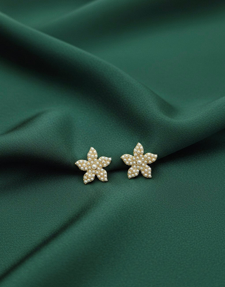Fancy Beaded Flower Studs