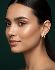 Fancy Beaded Flower Studs