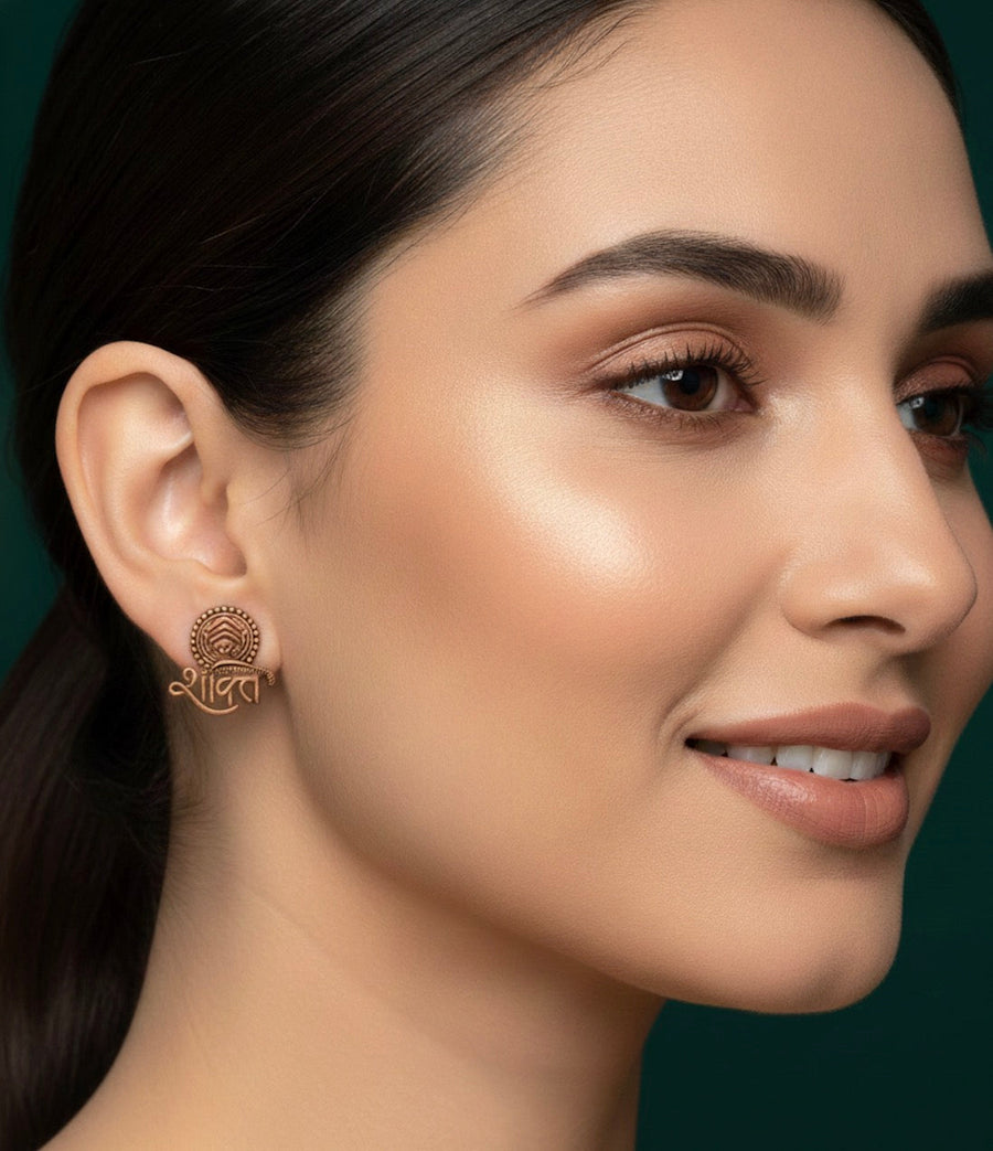 Copper Plated Antique Design Earrings