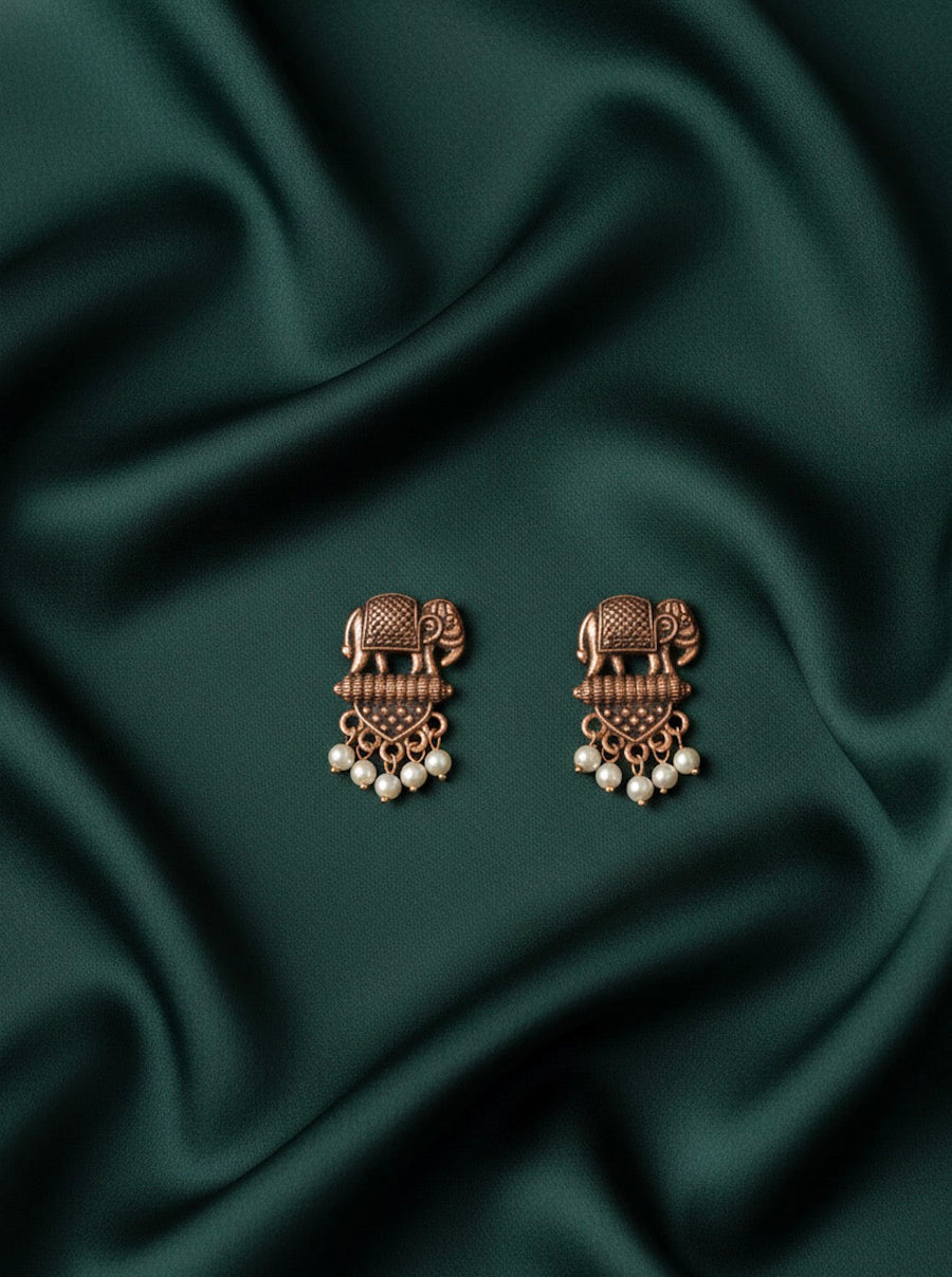 Copper Plated Antique Design Earrings