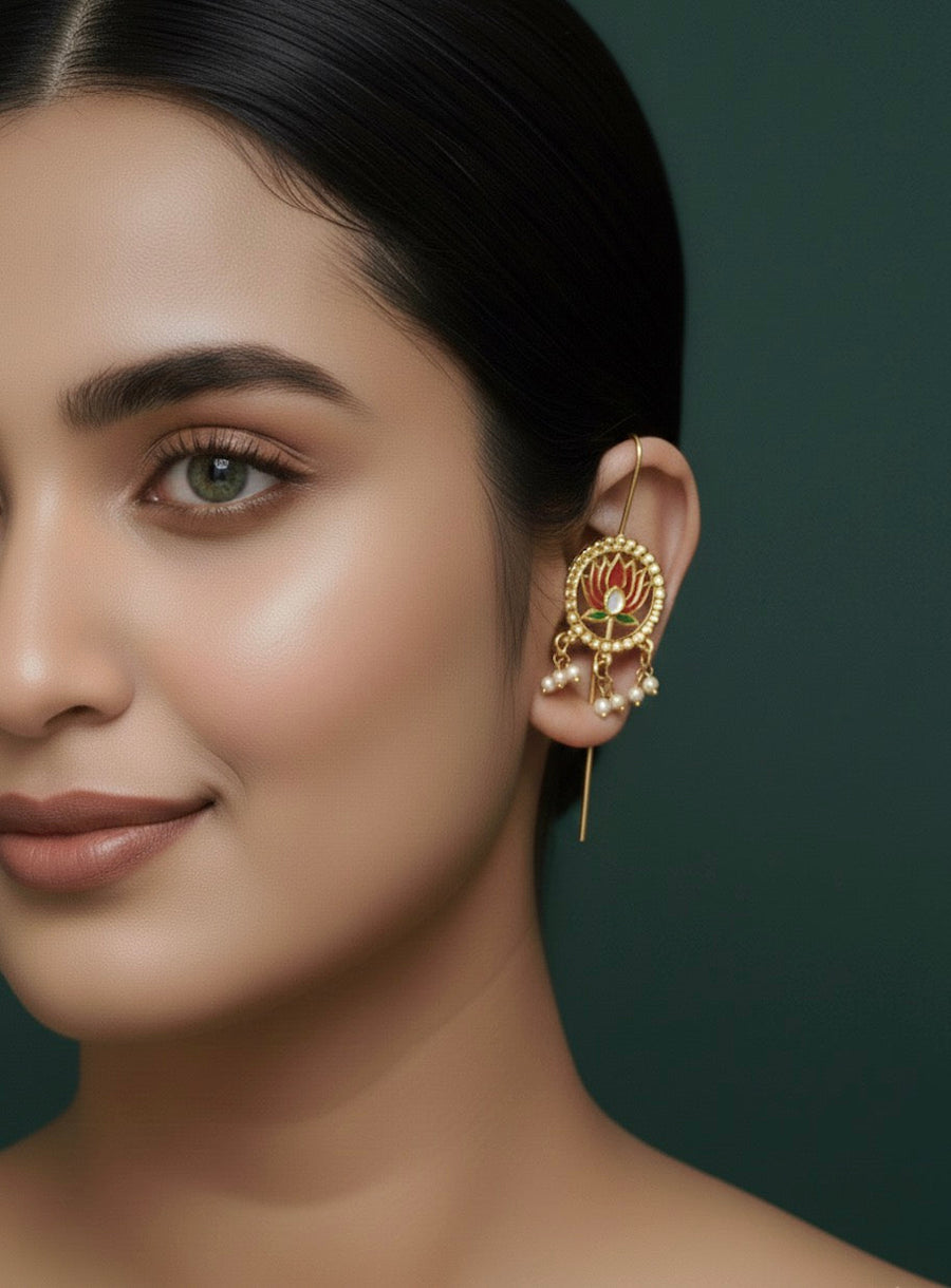 Beautiful Lotus Ear Cuff